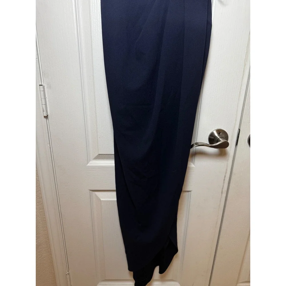 BHLDN Navy Blue V-Neck Wrap Tulip Maxi Dress Bridesmaid Formal Gown US 0